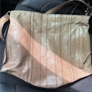 HOBO Tan Shoulder Bag with Structured Design